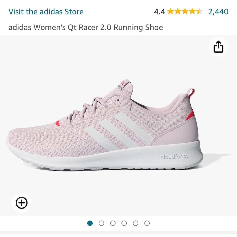 Adidas Women’s Cloudfoam Baby Pink/Hot Pink QT Racer 2.0 Running Shoes